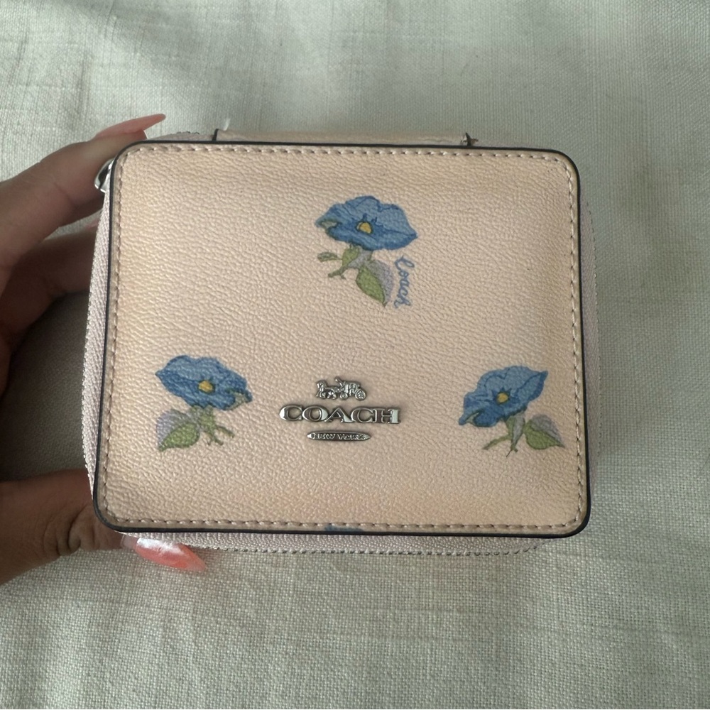 Coach Cream Floral Travel Jewelry Box